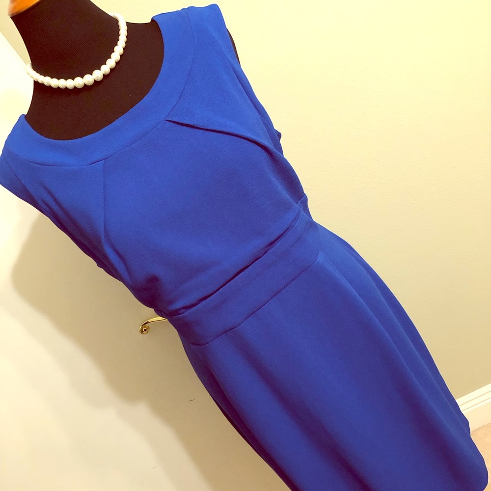 SOLD Sapphire Pleat Detail Dress